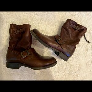 Frye Brown Leather boots with buckle Size 10